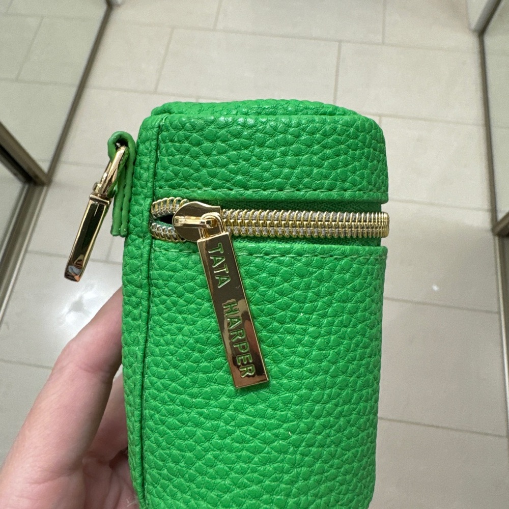 Tata Harper Vibrant Green Cosmetic Case